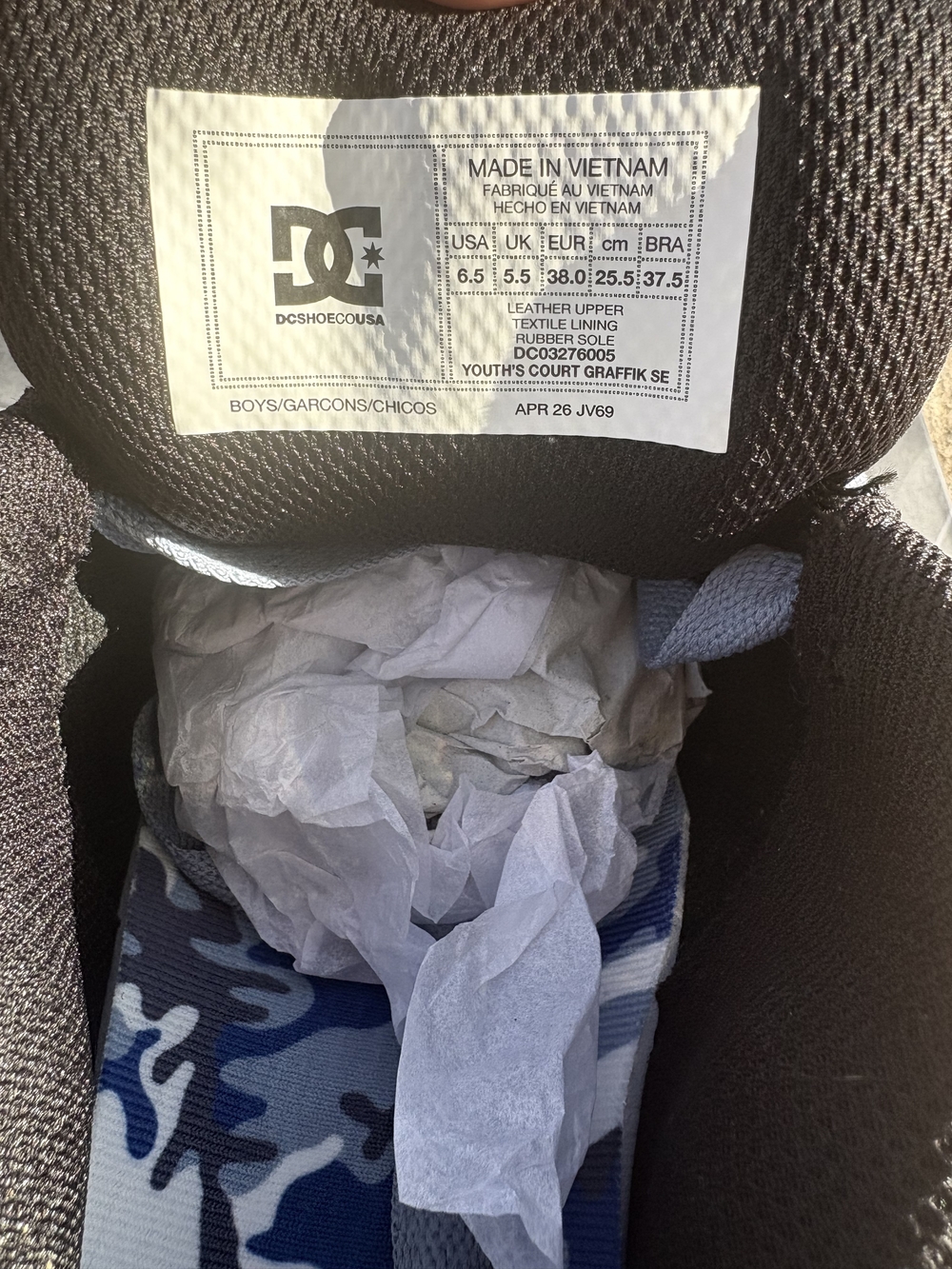 DC Women's Low-Top Sneakers - Black with Light Blue Camo - Picture 4 of 5